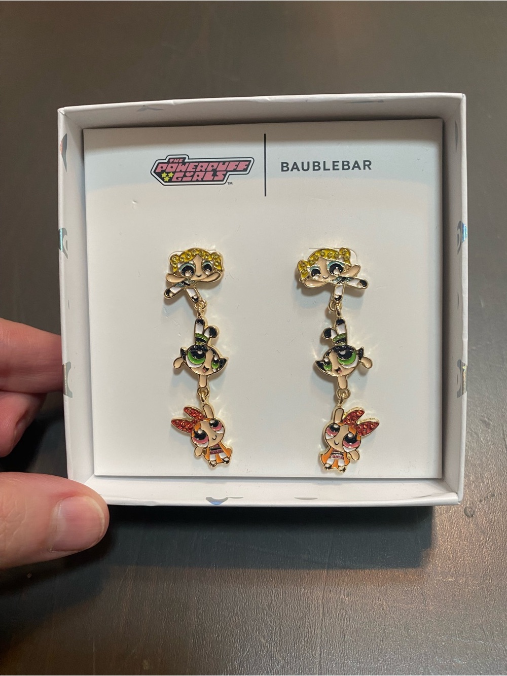 BaubleBar x The Powerpuff Girls Drop Earrings NIB Cartoon Network Collab